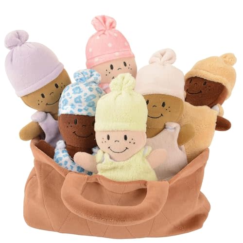 Creative Minds Basket of Babies Soft Baby Dolls, Sensory Toys, Multicultural, Diversity, Inclusion and Social Emotional Learning, Baby Toys for All Ages, Set of 6 Plush Dolls, Multicolor