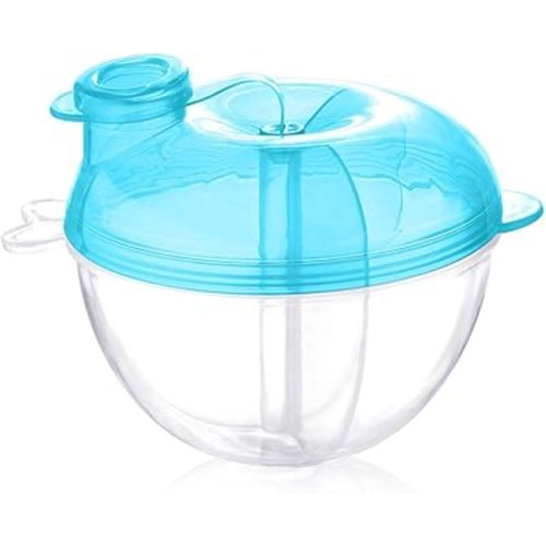 Accmor Baby Formula Dispenser for On-The-Go Feedings, Three-Compartment Non-Spill Formula Container to Go, Snack Milk Powder Dispenser for Traveling with Infant Toddler, Blue