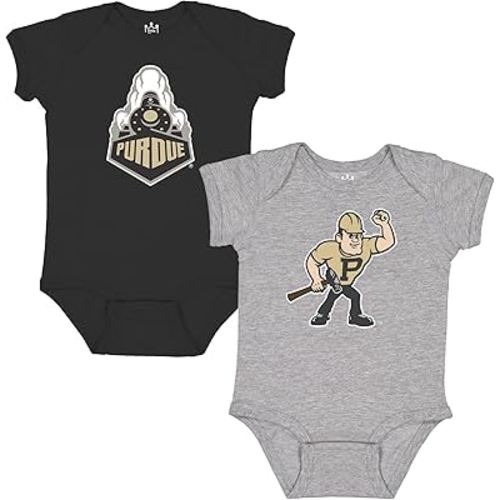 Little King NCAA Bodysuit 2 Pack Short Sleeve-100% Cotton-Infant Sizes 0-3M 6M 12M 18M