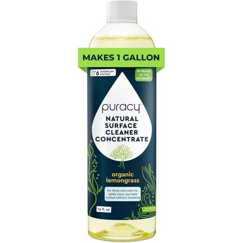 Puracy Multi-Surface Cleaner Concentrate - Plant-Powered Everyday Surface Cleaner - Natural All Purpose Cleaning Solution As Seen on TikTok (Organic Lemongrass, 16 fl oz)