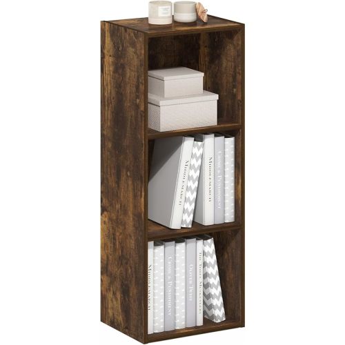 Furinno Luder 3-Tier Open Shelf Bookcase, Bookshelf, Amber Pine