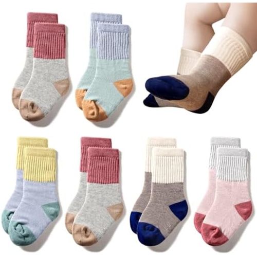 Toddler Baby Girls Boys Socks - Cotton Crew Socks for Baby Gifts Pack