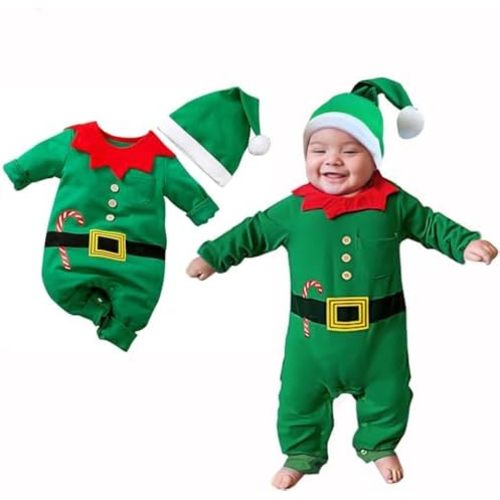 AGQT Baby Boys and Baby Girls Christmas Santa Claus Costumes Size 0-24 Months