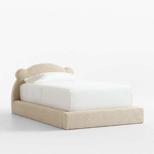 Little Bear Cream Sherpa Kids Twin Bed