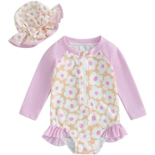 Toddler Girl Long Sleeve Swimsuit / 12-18mo