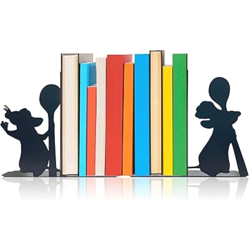 Mouse Decorative Bookends - Versatile Kitchen and Home Décor, 6.5x5.9x1.2 Inches, Ideal for Mouse Birthday Decorations and Mouse Themed Gifts