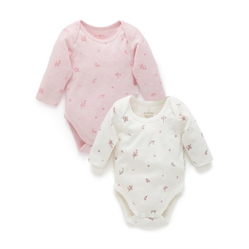 Purebaby Easy Neck L/s Bodysuit 2 Pack | David Jones