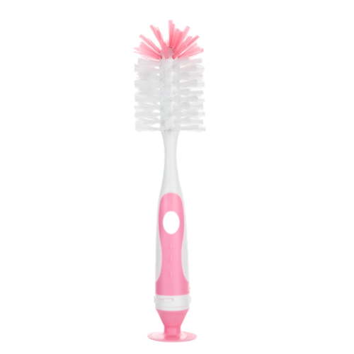 Bottle Cleaning Brush with Pacifier Cleaner, Standing Bottle Brush for Nipple and Bottle, Sanitary Silicone Brush for Feeding Accessories Pink