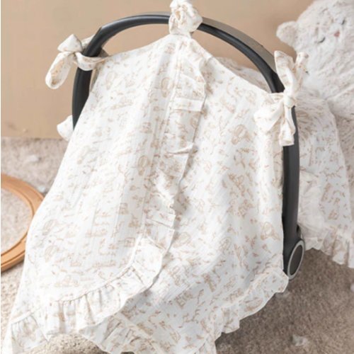 Stroller Cover - Toile De Jouy / Beige