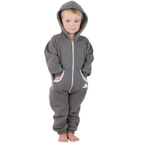 Joggies - Charcoal Gray Footless Hoodie One Piece One Piece - Infant - Xlarge (fits 12-18mos.)