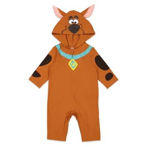 Scooby-Doo Scooby Doo Newborn Baby Boys Zip Up Cosplay Coverall Tail Brown 0-6 Months