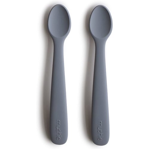 mushie Silicone Baby Feeding Spoons | 2 Pack (Tradewinds)