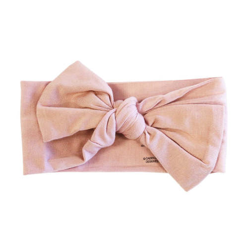 Solid Mauve Knit Large Bow Headwrap