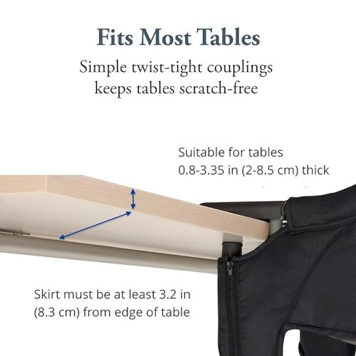 Inglesina Fast Table Chair, Dark Green - High Chair for Babies & Toddlers 6-36 Months - Fits Tables 0.8'' to 3.35'' Thick - Collapsible, Portable Design - includes Travel Bag - BPA Free