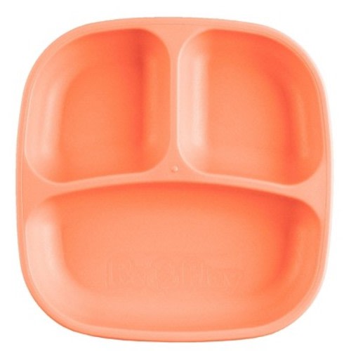 Re-Play 7" Divided Dining Plate, Color: Melon