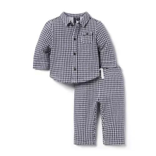 Newborn Merchant Marine Houndstooth Baby Houndstooth Matching Set by Janie and Jack