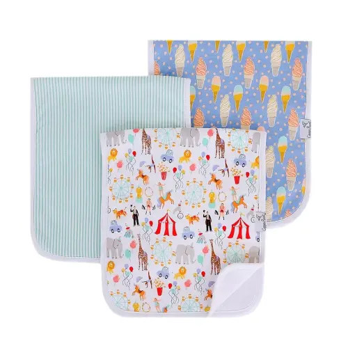 Copper Pearl Premium Baby Burp Cloths - 3-Pack Large Cotton Burp Cloths, Extra Soft Spit Up Rags with 3 Absorbent Layers, Perfect for Baby Boy and Baby Girl Gifts (21" x 10" Size, Bailey Set)