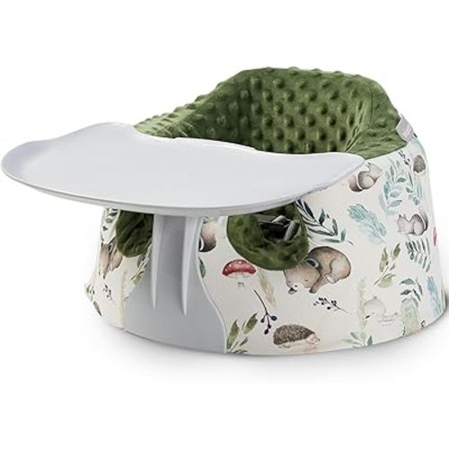Seat Cover and Tray Sets Accessory Compatible with Bumbo Floor Seat for Baby,Breathable Accessory Compatible with Baby Seat - Easy to Install and Remove - Forest