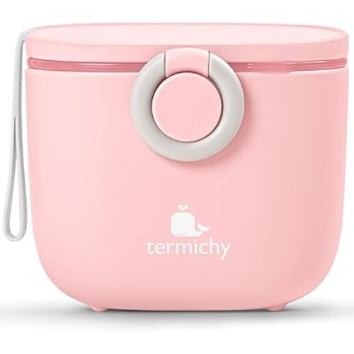 Termichy Baby Formula Dispenser, Portable Milk Powder Dispenser Container with Carry Handle and Scoop for Travel Outdoor Activities with Baby Infant, 8.8OZ, 0.55LB, 250g, 500ml (Pink)
