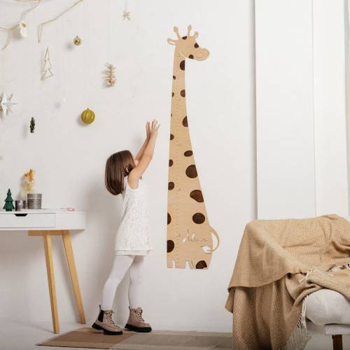 Safari nursery decor - Giraffe growth chart - Kids height chart - Personalized baby gift  - First birthday gift