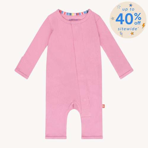 mauve ribbed cotton magnetic fuss free coverall – Magnetic Me