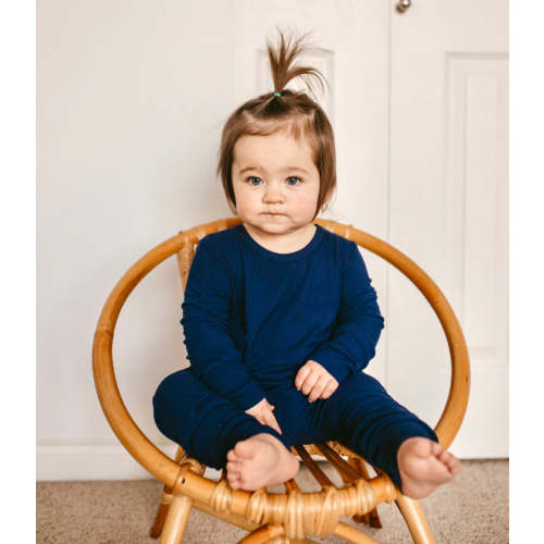 Front Opening Ready Set Romper® in Ribbed Into the Blue