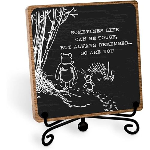 Winnie Inspirational Desk Sign Pooh, Cute Inspirational Gifts for Women Men, Friends Family Apart Gifts, Sympathy Keepsake, Motivational Table Desk Cubicles Accessories Decorations