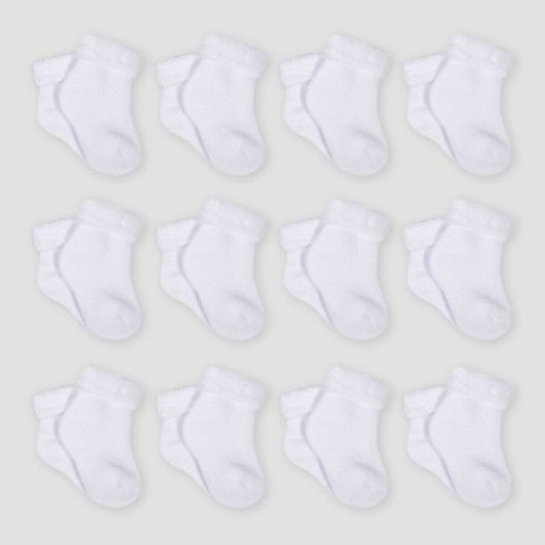 Gerber Baby 12pk Wiggle Proof Socks, Size: 3-6M