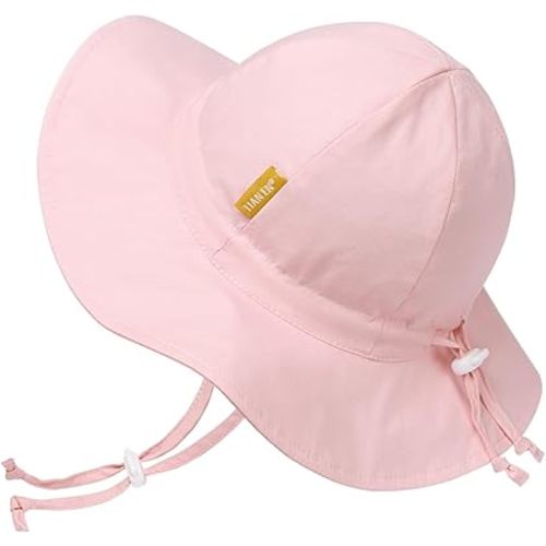 Amazon.com: Baby Girl Sun Hat with UPF 50+ Outdoor Adjustable Toddler Beach Hat with Wide Brim Bucket Hats for Kids 6-24 Months Pink: Clothing, Shoes & Jewelry