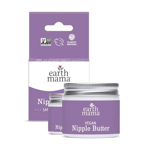 Earth Mama Organic Nipple Butter™ | Nipple Cream Safe for Breastfeeding | Postpartum Essentials for Nursing | Non Lanolin Nipple Cream, 2 fl oz (2-Pk)