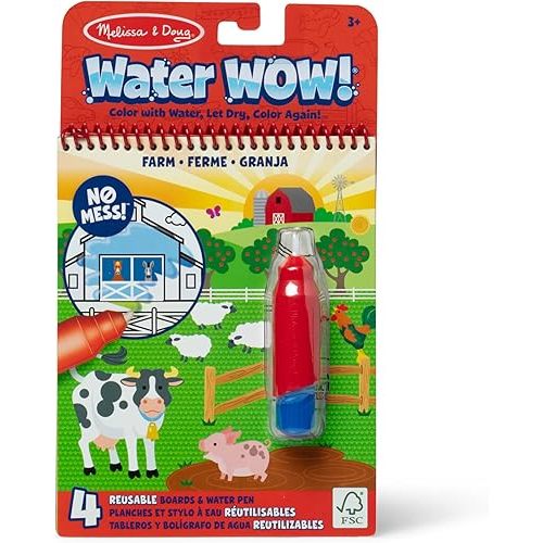 Melissa & Doug Water Wow! On The Farm - Stocking Stuffers, Children's Paint , Activity Books For Toddlers And Kids Ages 3+