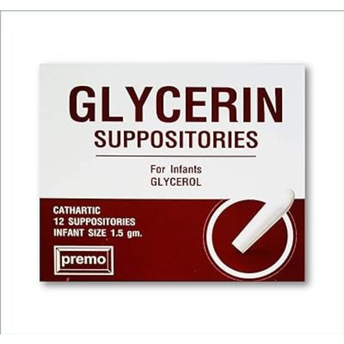 Glycerin Suppositories in Foils New Look by Premo (Infant Size 1.5 Gm. X 12 Suppositories) Convenient for Infant Occasional Laxative Apply in a Newborn, Firm Stools Less Than Once a Day