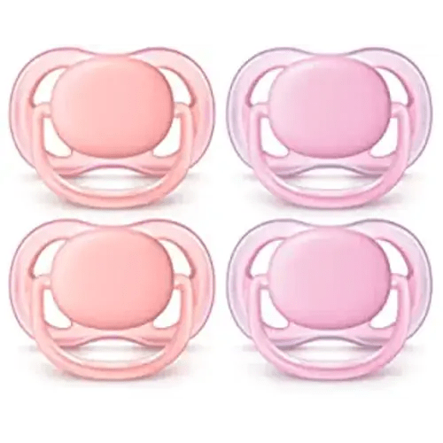 Philips AVENT Ultra Air Pacifier 0-6 Months, Pink/Peach, 4 Pack, SCF245/40