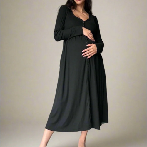 Soft Rib Maternity & Nursing Dress – MORROW+MINT