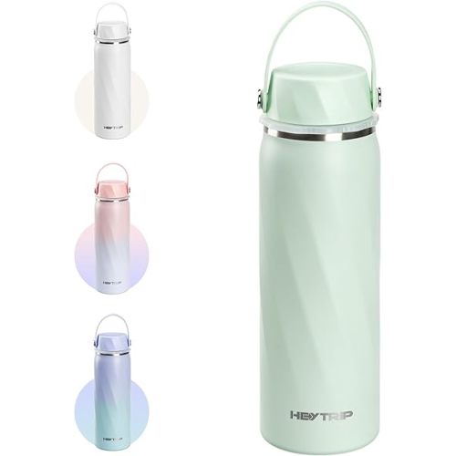 HEYTRIP Vacuum Insulated Breastmilk Cooler Bottle, 20oz Stainless Steel Portable Breastmilk Chiller, Reusable Storage Container Keeps Milk Fresh for 36+ Hours, TSA Approved, Mint Green