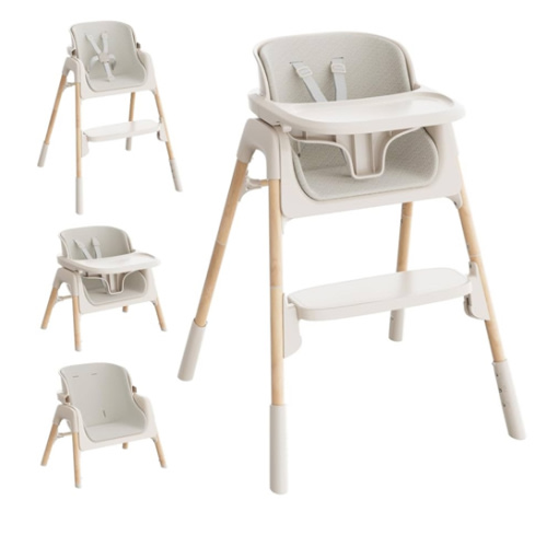 Mloong High Chair for Babies and Toddlers - Adjustable 4-in-1 Baby High Chairs with Dishwasher Tray, Easy Clean Highchair, Beige