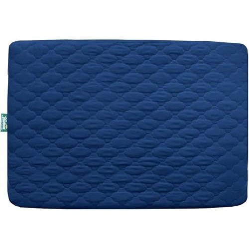 Pack and Play Mattress Protector Sheets Fitted Waterproof Pack and Play Mattress Pad Cover, Compatible with Graco Pack n Play & Dream On Me & Pamo Babe, Playpen/Playard Sheet Quilted, Navy, 39" x 27"