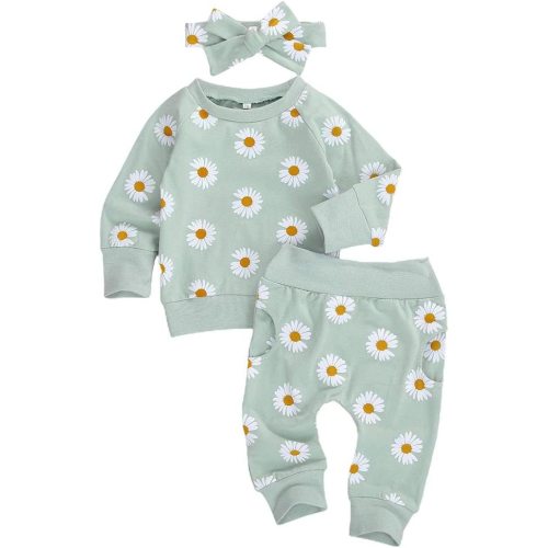 Newborn Infant Baby Girl Clothes Set Sweatshirts Tops Pants Toddler Girl Outfits Gifts 3 6 9 12 18 24 Months - Green