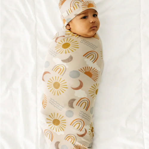 Desert Sunrise Swaddle & Hat Set - Little Sleepies