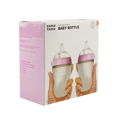 Comotomo Natural Feel 8oz. Bottle, 4 Pack - Pink