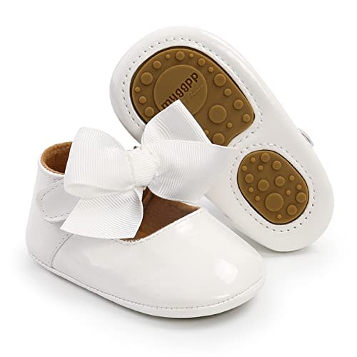 Baby Girls Mary Jane Flats Shoes with Non-Slip Soft Sole Toddler First Walkers Newborn Princess Dress Print Shoes