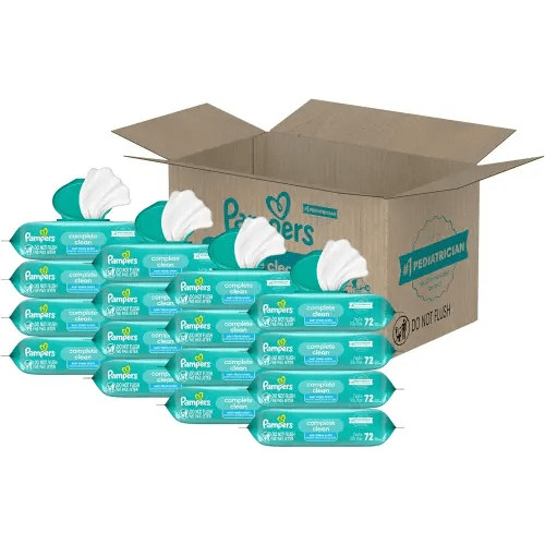 Pampers Baby Wipes, Complete Clean Baby Fresh Scented Wipe, Gently Cleans Head to Toe, 1152 Total (16 Flip-Top Packs)