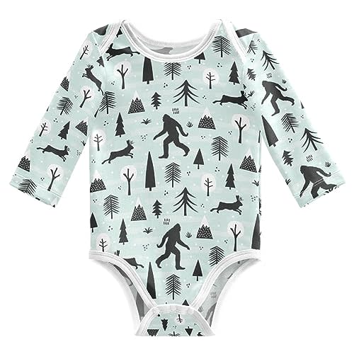 JHKKU Unisex Baby Boys Girls Cotton Long-sleeve Bodysuits 0-24 Months