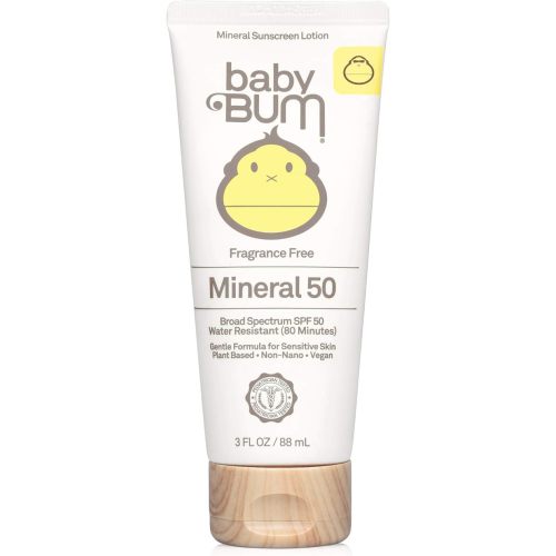 Sun Bum Baby Bum SPF 50 Sunscreen Lotion with Mineral UVA/UVB Face and Body Protection for Sensitive Skin - Fragrance Free - Travel Size - 3 FL OZ
