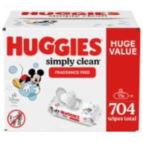 Huggies Simply Clean Unscented Baby Wipes, 11 pk / 64 ct