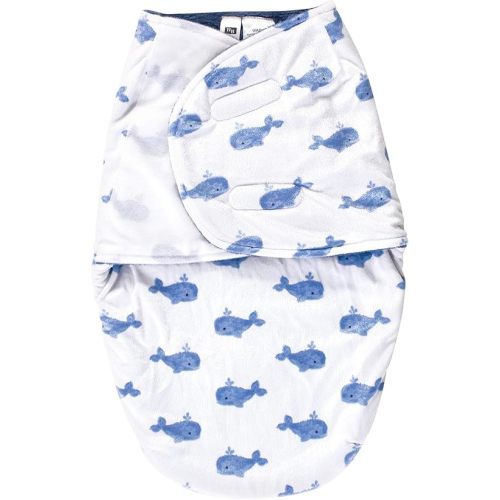 Hudson Baby Unisex Baby Plush Swaddle Wrap, Navy Star, 0-3 Months