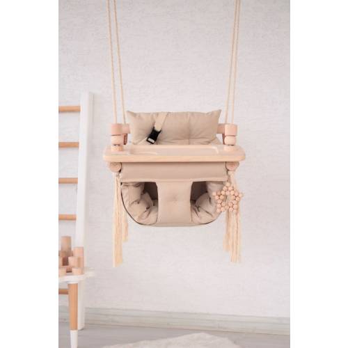 Baby Swing, Cotton Dark Beige Canvas Quilted Swing, Toys, Indoor Swing, Garden Swing, Gift for Baby, for Mom, Swing With Pillow, Swing - Etsy