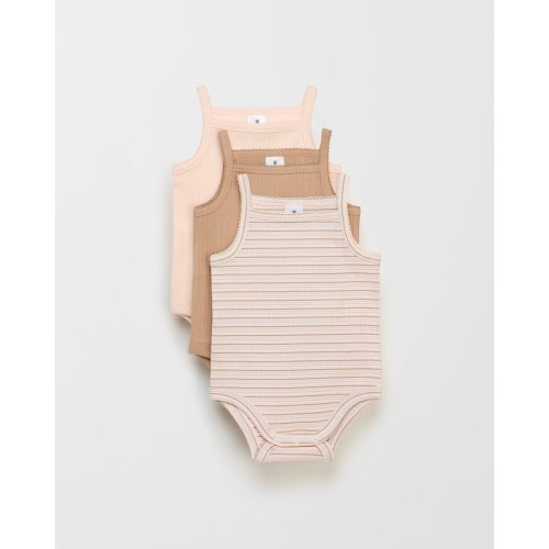 Organic Cotton Baby Rib Bodysuit 3 Pack | Target Australia
