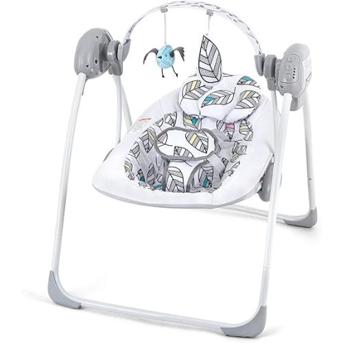 Baby Swing,Baby Swings for Infants,Easy-Fold Infant Swing with Adaptable Speed,Music,Timing,Portable Baby Swing Indoor/Outdoor,Baby Swing for Babies 0-6 Months 6-20 lbs White