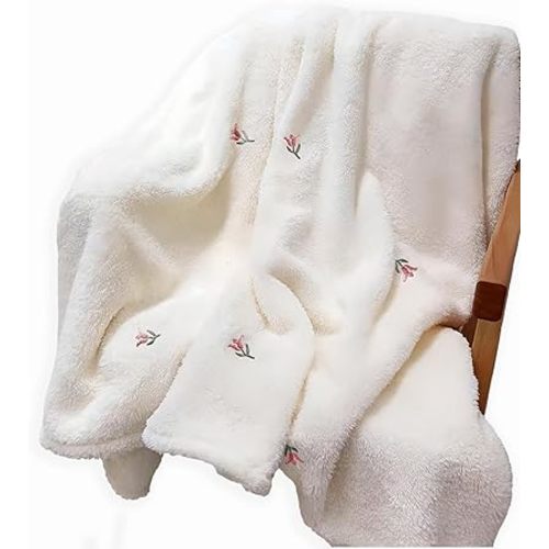Ultra Soft Embroidery Cozy 31”×40”, Baby Receiving Blankets for Unisex Girls Boys, Neutral Toddler Swaddle Blanket, Fluffy Infant Newborn Nuilt Crib,Cobijas para Bebe
